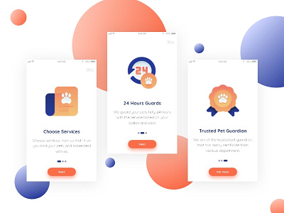 Pet Guard Onboarding adobe xd apps design clean icon design illustration onboarding screen onboarding ui ui design user interface web design