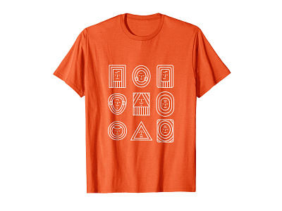 Mood Swing (Frame Family) T-shirt apparel clothing emoji emojis emoticon emoticons fun funny geometric icons illustration madebybono mood mood swing mood swings moods orange outline t shirt tshirt