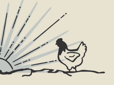 sunrise animal chicken hen icon illustration sun sun rays sunrise