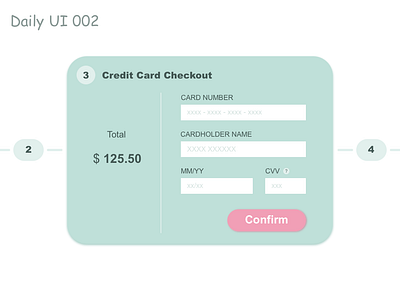 Daily UI 002 Credit Card Checkout dailyui ui