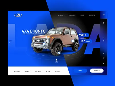 Lada Niva 4x4 4x4 auto design desktop lada layout responsive ui uiux uiuxdesign userinterfacedesign ux web webdesign