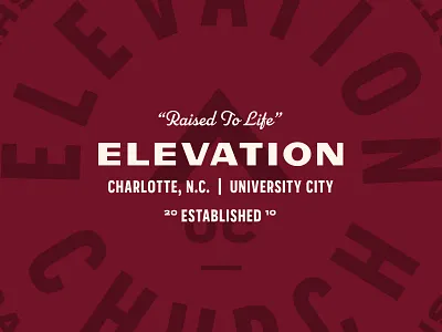 Raised to Life badge church lockup typography