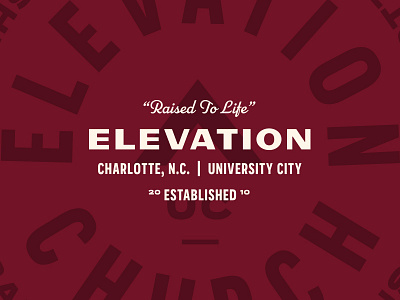 Raised to Life badge church lockup typography