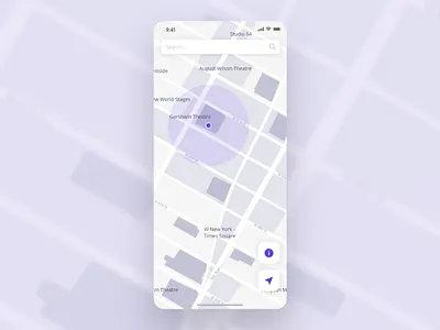 Daily UI - #029 Maps 2d app art blue color dailyui design dribbble google googlemaps ios iphone maps minimal new york purple ui user experience user interface ux