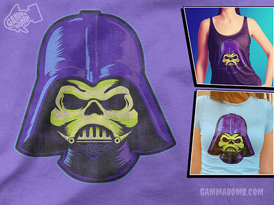 Skelevader apparel design darth vader illustration mashup motu skeletor star wars tshirt design vector art villains