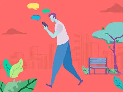 Walking 2d 2d art caracter cartoon cartoon illustration design desing flat illustration vector vector artwork