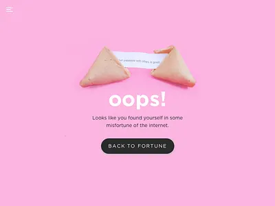 Daily UI #008 404 daily 100 dailyui 001 dailyui008 fortune cookie