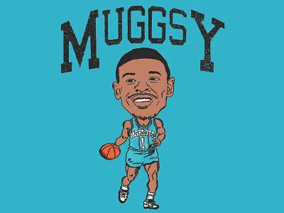 Muggsy Bogues Caricature 90s adobe illustrator draw adobe sketch caricature charlotte hornets illustration illustrator muggsy bogues nba photoshop