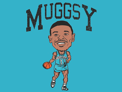 Muggsy Bogues Caricature 90s adobe illustrator draw adobe sketch caricature charlotte hornets illustration illustrator muggsy bogues nba photoshop