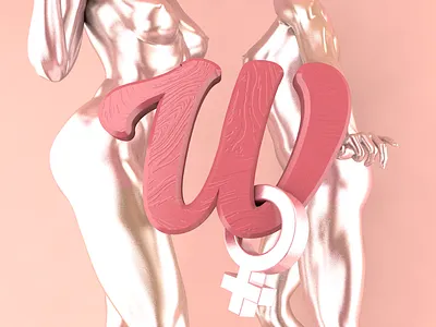 W Type 36daysoftype 3d c4d cinema 4d female feminine graphic typo women