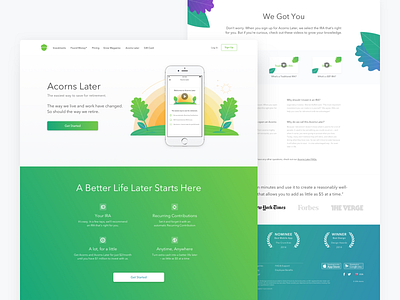 Acorns Later - Marketing Site acorns gradient illustration invest iphone matt zelazo sketch ui web