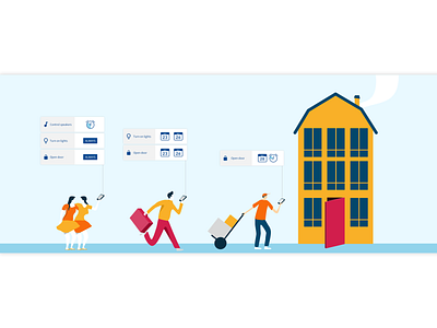 Manage access in your smarthome branding illustration vector web