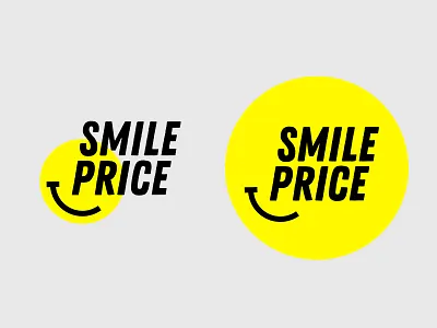 Smile price logo concept branding concept label logo logotype minimal minimalistic smile smiley yellow