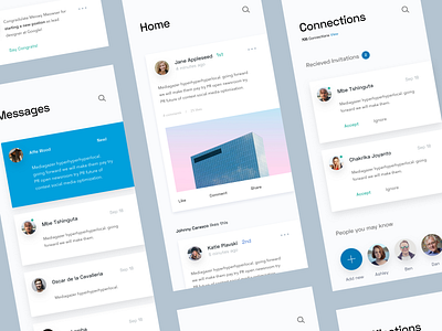 LinkedIn App Concept app color concept design ios mobile ui ux