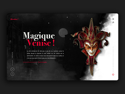 Daily webdesign Challenge blog design concept concept design daily challange dark design ergonomy home mask mystic night smoke travel blog venecianmask webdesign