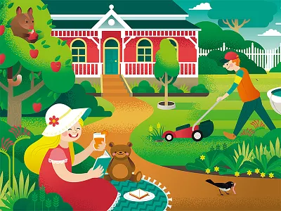 DPIRD "Find the European Wasps" event illustration illustration landscape illustration signage vector illustration