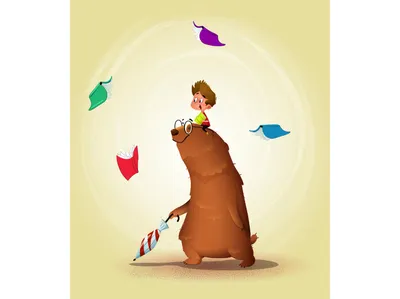 Reading Bear1 book child dream education intelligence kid read school vector