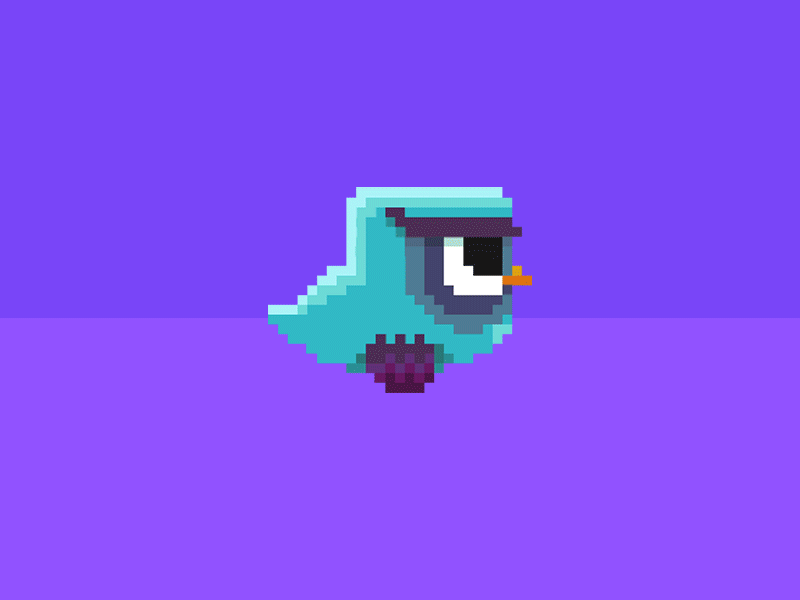 Hatching of an Owl bird character egg evolution fly hatching pixel art