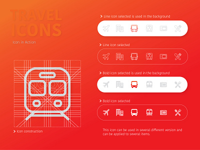 Travel icons in action app art brand branding character clean design flat icon icons illustration ios logo minimal mobile ui ux vector web website