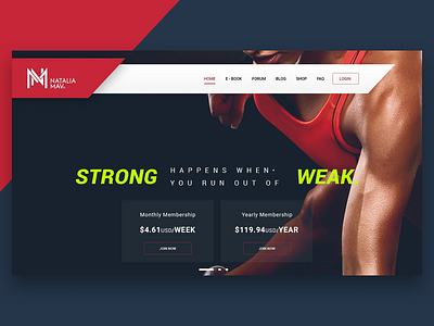 Fitness Website buy design fitness graphic design gym happens homepage landing page of out payment run strong subscription ui weak website when workout you