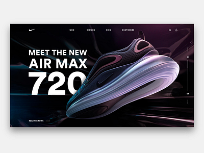 Nike AIR MAX 720 airmax concepting design landing page nike shoes site ui webdesign