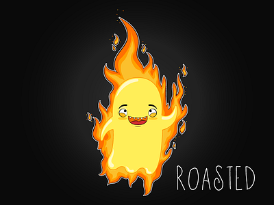 Inktober - Day 3 - Roasted burn cartoon challenge cute fire flame fun hot inktober monster roasted