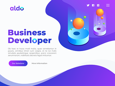 Aldo Landing Page 2 abstract brand branding clean design identity landing logo mark minimalist monogram typography ui ux web webdesign