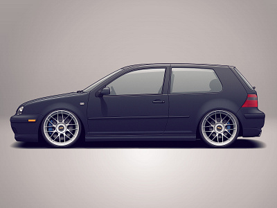 VW Golf Mk4 auto automotive car design golf illustration racing rims tuning vehicle volkswagen vw wheels