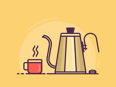 Coffee time 2d break coffee cup design flat friday icon illustration line office vector