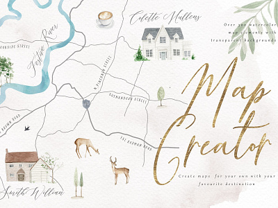 Map Creator animal background custom flowers gold illustration illustrations map map creator maps mountain outdoor river travel vector watercolor watercolor backgrounds watercolor collection wedding world map