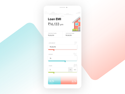 Loan EMI Calculator #dailyui #004 android app app design calculator design ios loan calculator ui uidesign