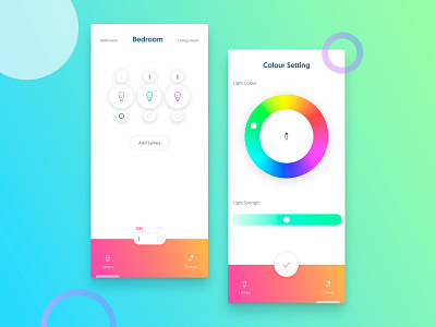 Hue Home Lighting color blocks color palette design gradient hues icon icon app interactions interface lamps mobile mrpugo ui ui elements uidesign uix ux ux design