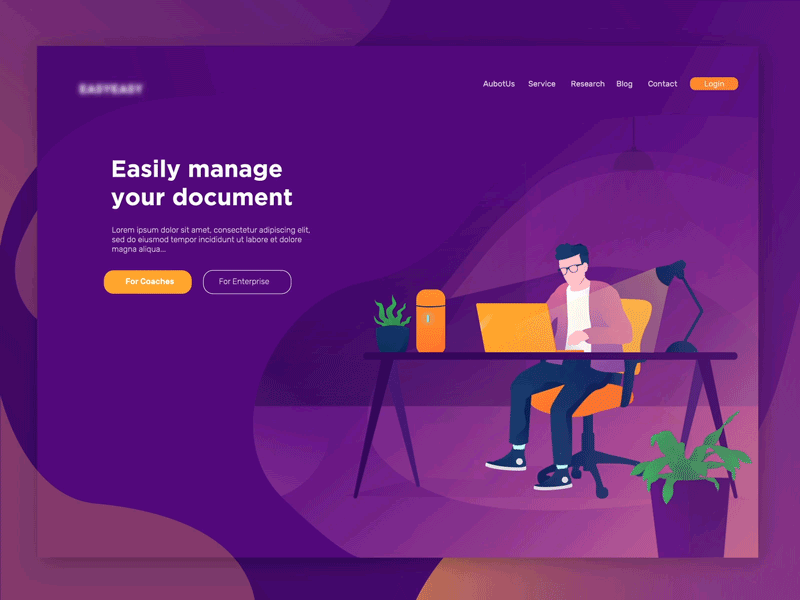 Landing Page Illustration animation header header illustration landingpage management app robot webheader