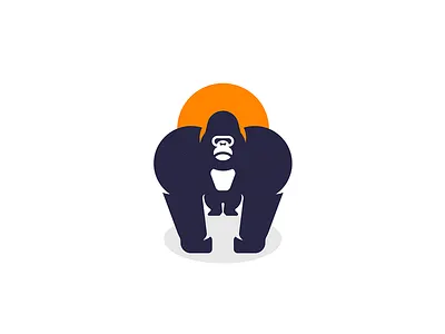 Gorilla Logo animal logo ape branding gorilla identity illustration logo monkey sun