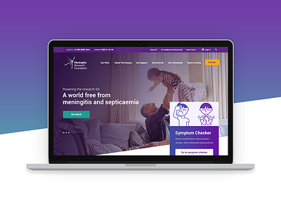 Meningitis Research Foundation x Delete agency branding charity digital gradient layout ui ux website