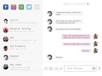 Direct Messaging branding concept contact contact list daily 100 challenge daily ui design digital dribbble facebook instagram line messaging messaging app minimal app phone app sketch social network twitter whatsapp