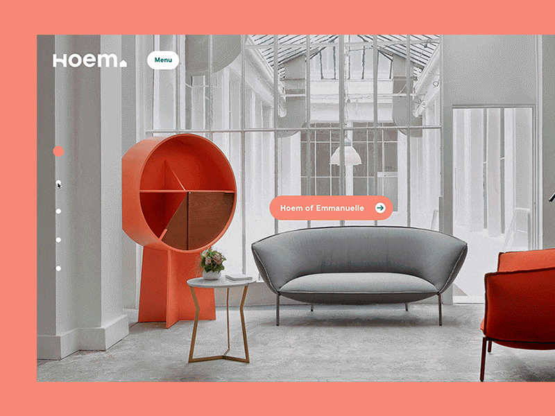 Hoem - Transition animation branding component ecommerce furniture hoem home house identity prototype slider store transition ui ux web design