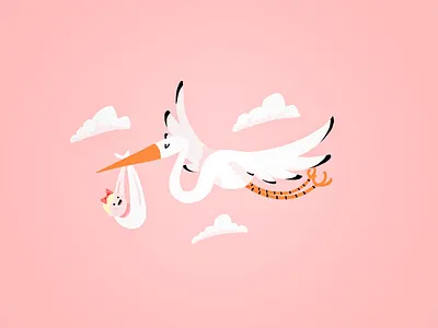 Baby Shower baby shower illustration photoshop stork