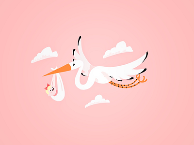Baby Shower baby shower illustration photoshop stork