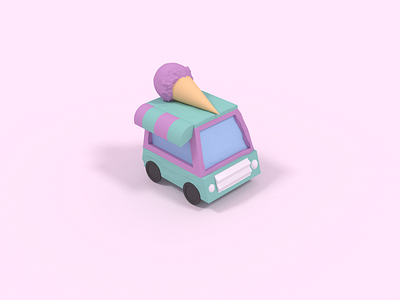 Ice Cream Truck 3d 3dart 3dmodeling blender blender3d cute ice cream kawaii pastel