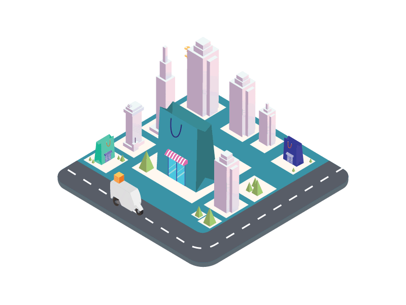 Animated city adobe after effects animated gif animation city design designer drone gifs illustration art illustrations motion smart smartcity