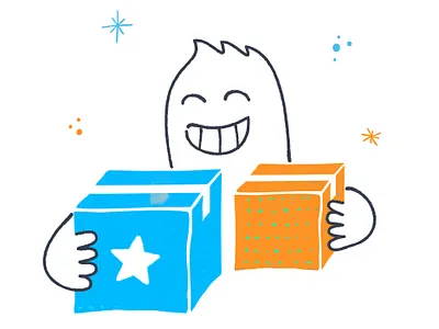 Birthday Boy character freehand handdraw illustration