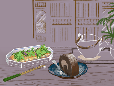 Taipei Tea Time illustration photoshop