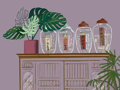 Taipei Tea time illustration photoshop