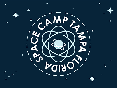 Space Camp app badge badgedesign branding camping design flat florida icon illustration planet science space tampa type typography ui uiux vector