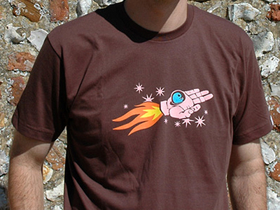 Space Hand illustration silkscreen vector