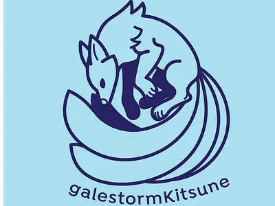 galestormKitsune Logo design graphic design kitsune logo vector