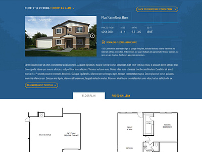 RSI Communities - Floorplan Detail Page blue builder cta floorplan grid home builder homes real estate ui website