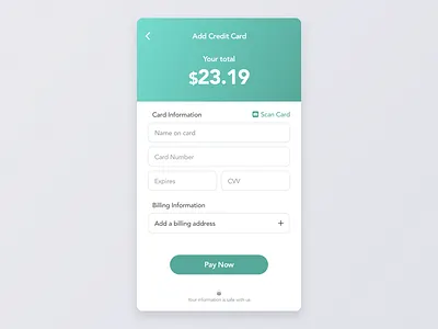 Credit Card Checkout app checkout credit card design