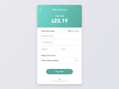 Credit Card Checkout app checkout credit card design